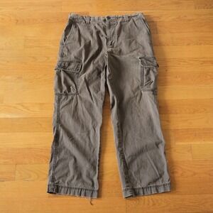 Dockers Cargo Pants Mens Brown Relaxed Fit Distressed Gorpcore 34x32 Flat Front